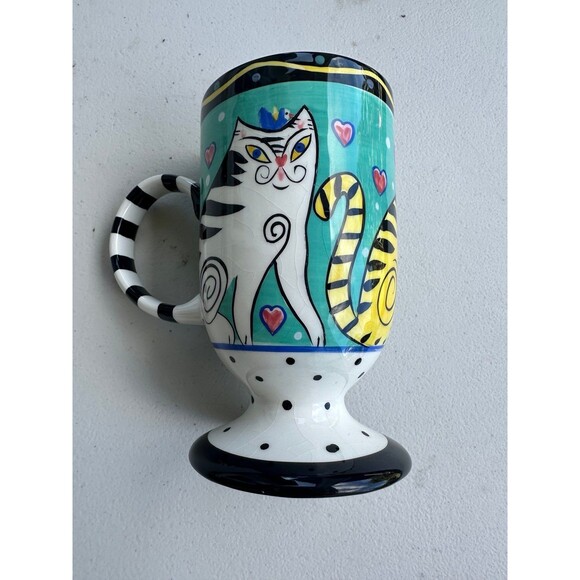 Dana Simson By Art Impressions Hand Painted Crazy Cat Lady Lover Tall Coffee Mug - Picture 3 of 5
